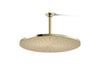KOHLER K-13691 Contemporary Round 14” Single-function Rainhead, 2.5 GPM, Vibrant French Gold - 3/4 view of product