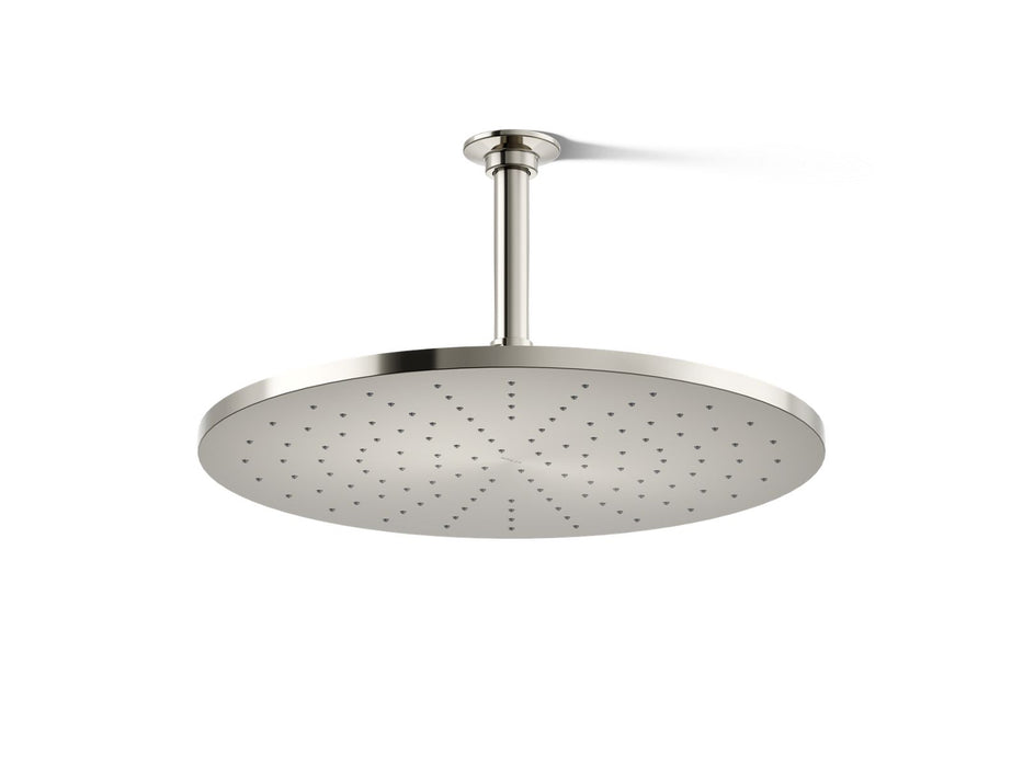 KOHLER K-13691 Contemporary Round 14” Single-function Rainhead, 2.5 GPM, Vibrant Polished Nickel - 3/4 view of product