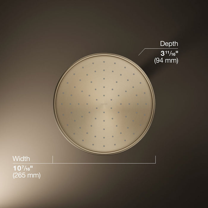 KOHLER K-13693 Traditional 10" Single-function Rainhead, 2.5 GPM, vibrant brushed bronze - view 5