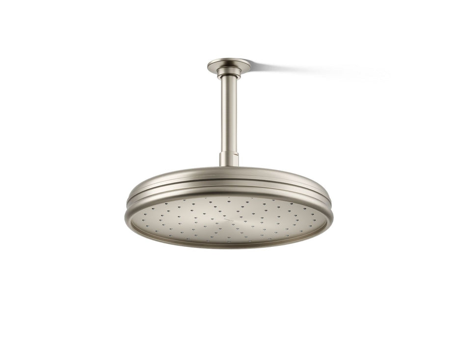 KOHLER K-13693 Traditional 10" Single-function Rainhead, 2.5 GPM, vibrant brushed nickel