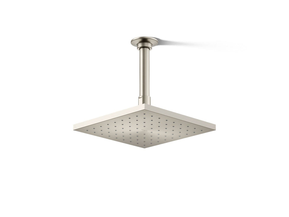 KOHLER K-13695 Contemporary Square 8" Single-function Rainhead, 2.5 GPM, vibrant brushed nickel