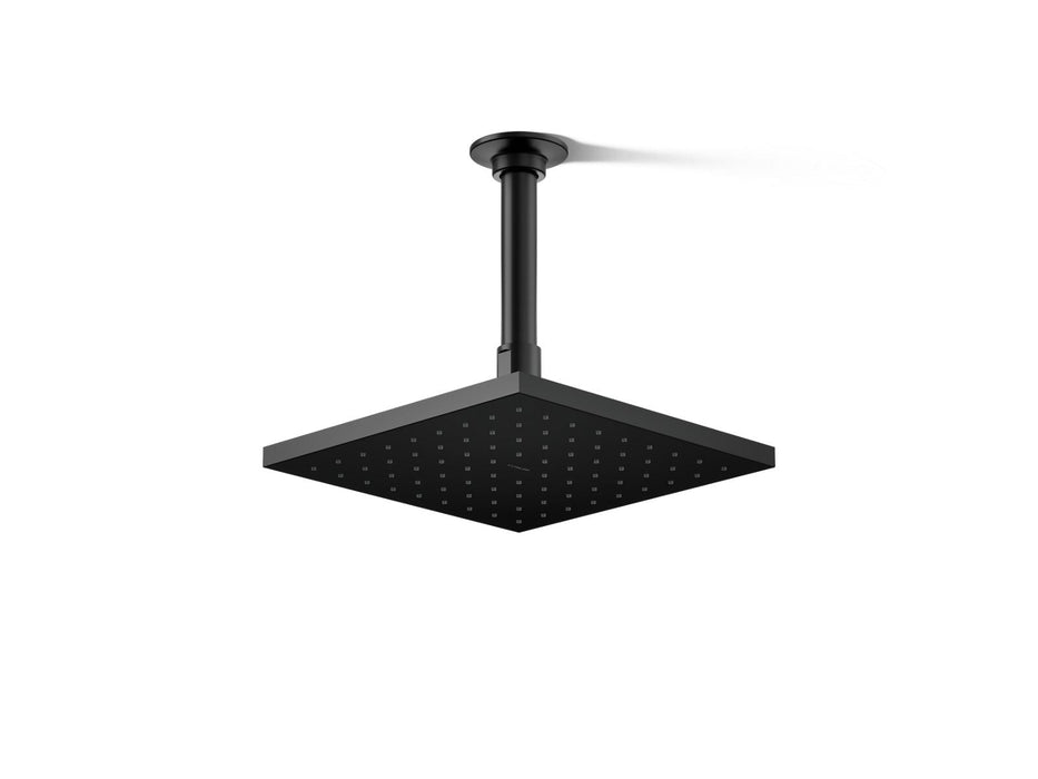 KOHLER K-13695-G Contemporary 8" square single-function rainhead, 1.75 gpm, matte black