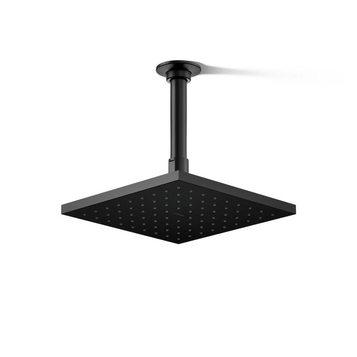 KOHLER K-13695-G Contemporary 8" square single-function rainhead, 1.75 gpm, matte black - view 4