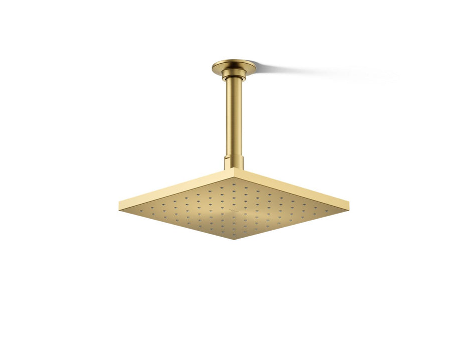 KOHLER K-13695-G Contemporary 8" square single-function rainhead, 1.75 gpm, vibrant brushed moderne brass
