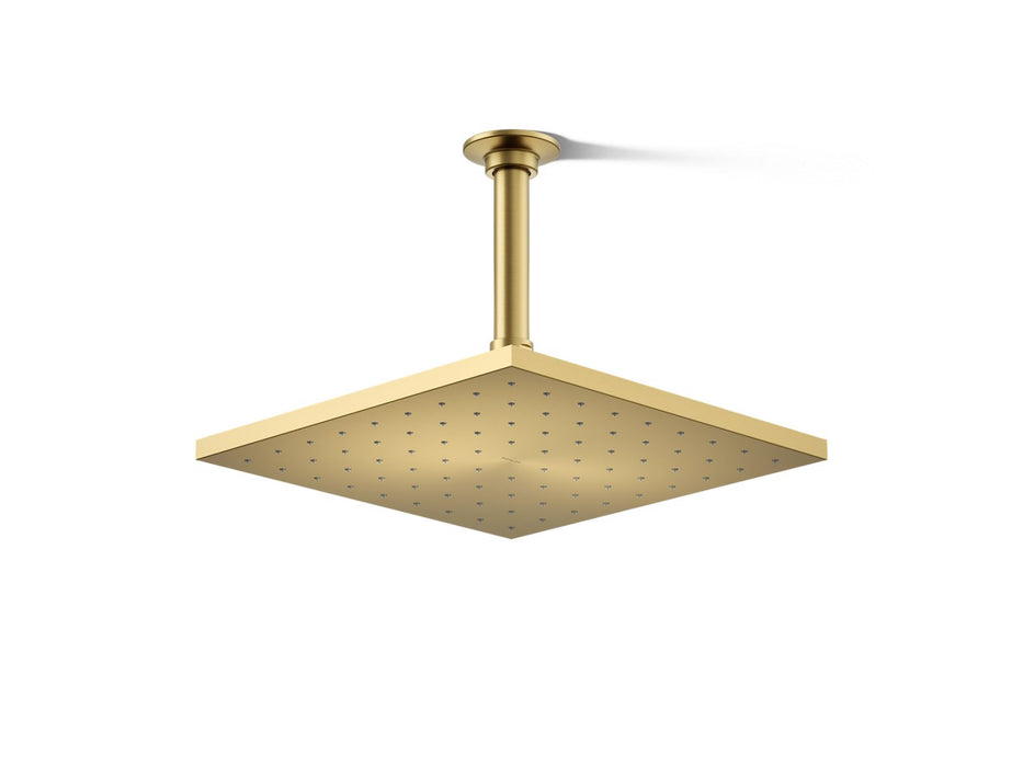 KOHLER K-13696-G Contemporary 10" square single-function rainhead, 1.75 gpm, vibrant brushed moderne brass
