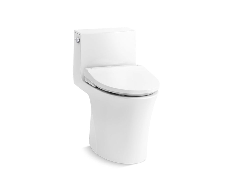 KOHLER K-1381-TBHHC Veil Hidden Cord One-piece Elongated Toilet with Skirted Trapway, Dual-flush, White - 3/4 view of product