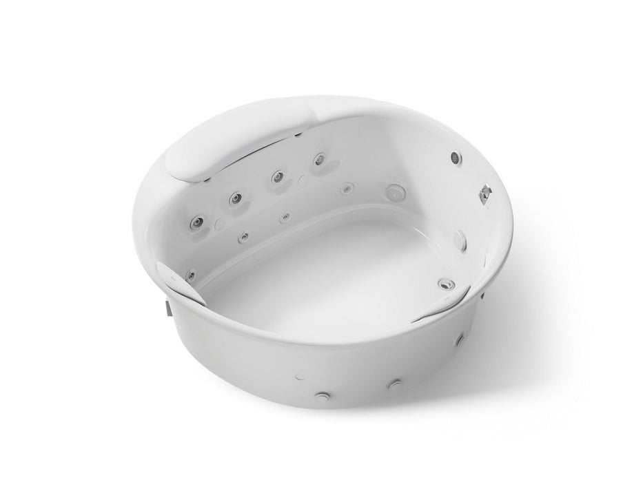 KOHLER K-1394-H2 RiverBath 66" drop-in heated whirlpool bath with chromatherapy, white