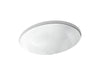 KOHLER K-14218-FP1 Sartorial Paisley Caxton 19-1/4" oval undermount bathroom sink, no overflow, white sartorial paisley