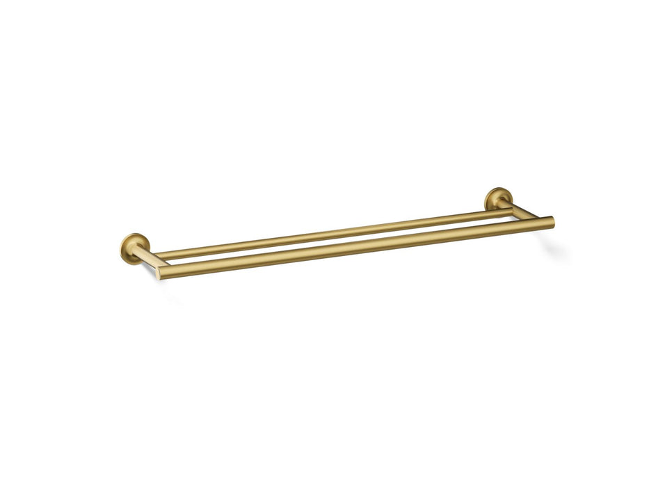 KOHLER K-14375 Purist 24" Double towel bar, vibrant brushed moderne brass