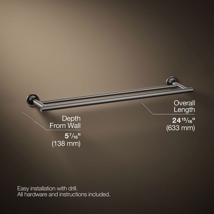 KOHLER K-14375 Purist 24" Double towel bar