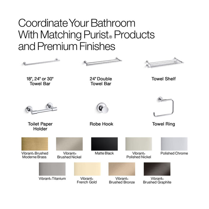 KOHLER K-14377 Purist Pivoting toilet paper holder, matte black - view 2