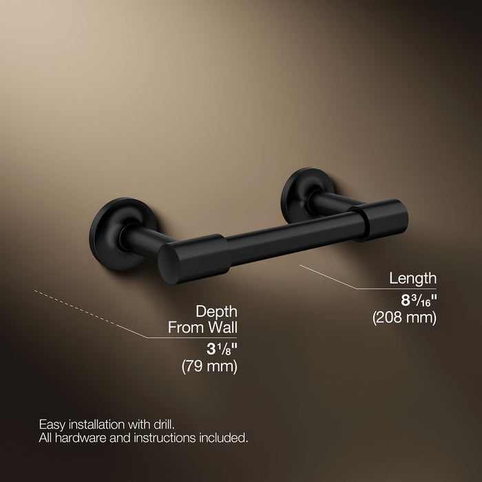 KOHLER K-14377 Purist Pivoting toilet paper holder, matte black - view 5