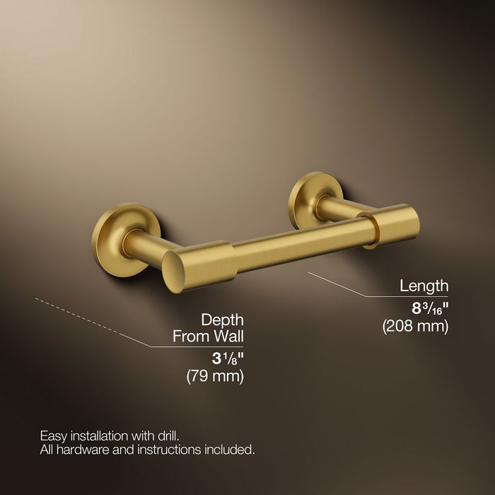 KOHLER K-14377 Purist Pivoting toilet paper holder, vibrant brushed moderne brass - view 5