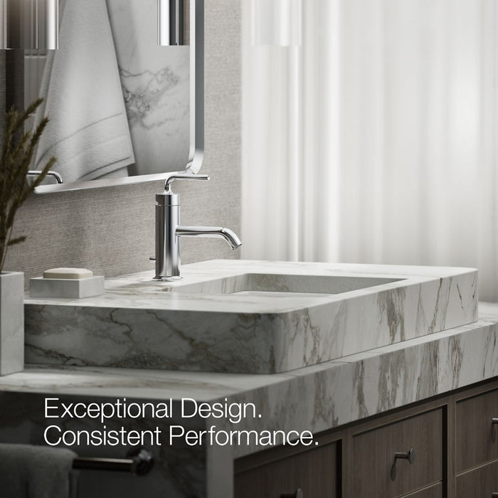 KOHLER K-14402-4A Purist Single-handle bathroom sink faucet with Straight Lever handle, 1.2 gpm