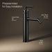 KOHLER K-14404-4A Purist Tall single-handle bathroom sink faucet with Lever handle, 1.2 gpm, matte black - view 4