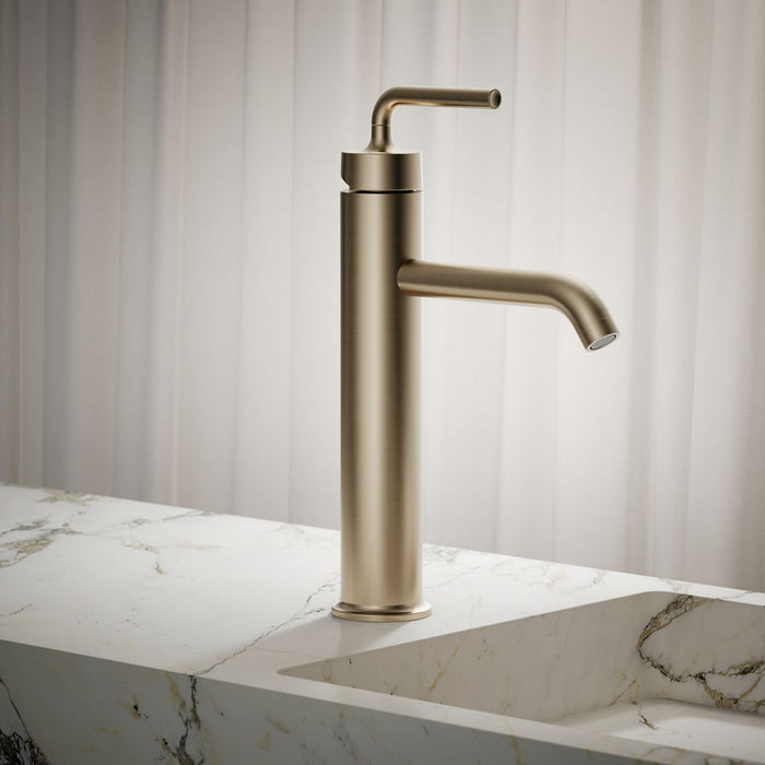 KOHLER K-14404-4A Purist Tall single-handle bathroom sink faucet with Lever handle, 1.2 gpm
