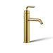 KOHLER K-14404-4A Purist Tall single-handle bathroom sink faucet with Lever handle, 1.2 gpm, vibrant brushed moderne brass