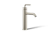 KOHLER K-14404-4A Purist Tall single-handle bathroom sink faucet with Lever handle, 1.2 gpm, vibrant brushed nickel