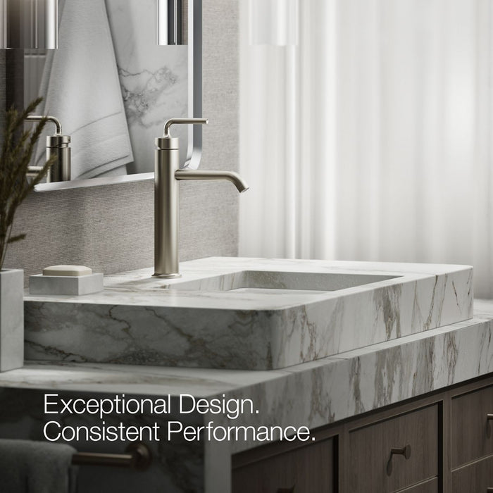 KOHLER K-14404-4A Purist Tall single-handle bathroom sink faucet with Lever handle, 1.2 gpm, vibrant brushed nickel - view 3