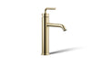 KOHLER K-14404-4A Purist Tall single-handle bathroom sink faucet with Lever handle, 1.2 gpm, vibrant french gold