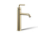 KOHLER K-14404-4A Purist Tall single-handle bathroom sink faucet with Lever handle, 1.2 gpm, vibrant french gold