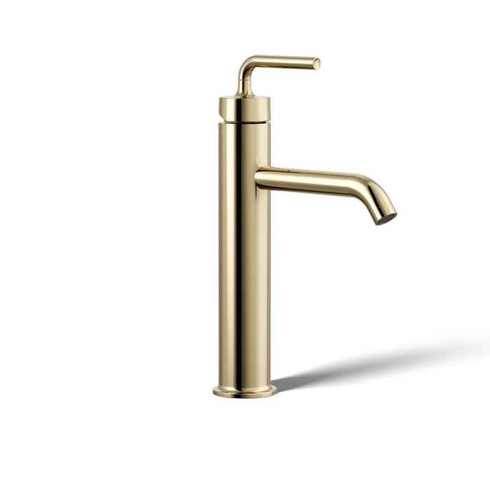 KOHLER K-14404-4A Purist Tall single-handle bathroom sink faucet with Lever handle, 1.2 gpm, vibrant french gold - view 3