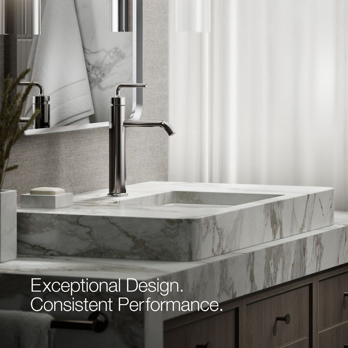 KOHLER K-14404-4A Purist Tall single-handle bathroom sink faucet with Lever handle, 1.2 gpm