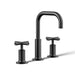 KOHLER K-14406-3 Purist Widespread bathroom sink faucet with Cross handles, 1.2 gpm, matte black