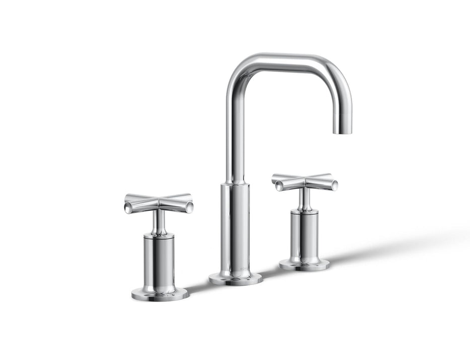 KOHLER K-14406-3 Purist Widespread bathroom sink faucet with Cross handles, 1.2 gpm