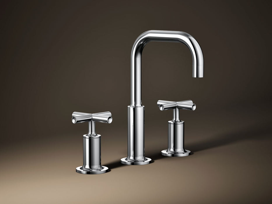 KOHLER K-14406-3 Purist Widespread bathroom sink faucet with Cross handles, 1.2 gpm