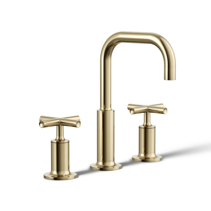 KOHLER K-14406-3 Purist Widespread bathroom sink faucet with Cross handles, 1.2 gpm, vibrant french gold - view 3