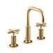 KOHLER K-14406-3 Purist Widespread bathroom sink faucet with Cross handles, 1.2 gpm, vibrant moderne brushed gold