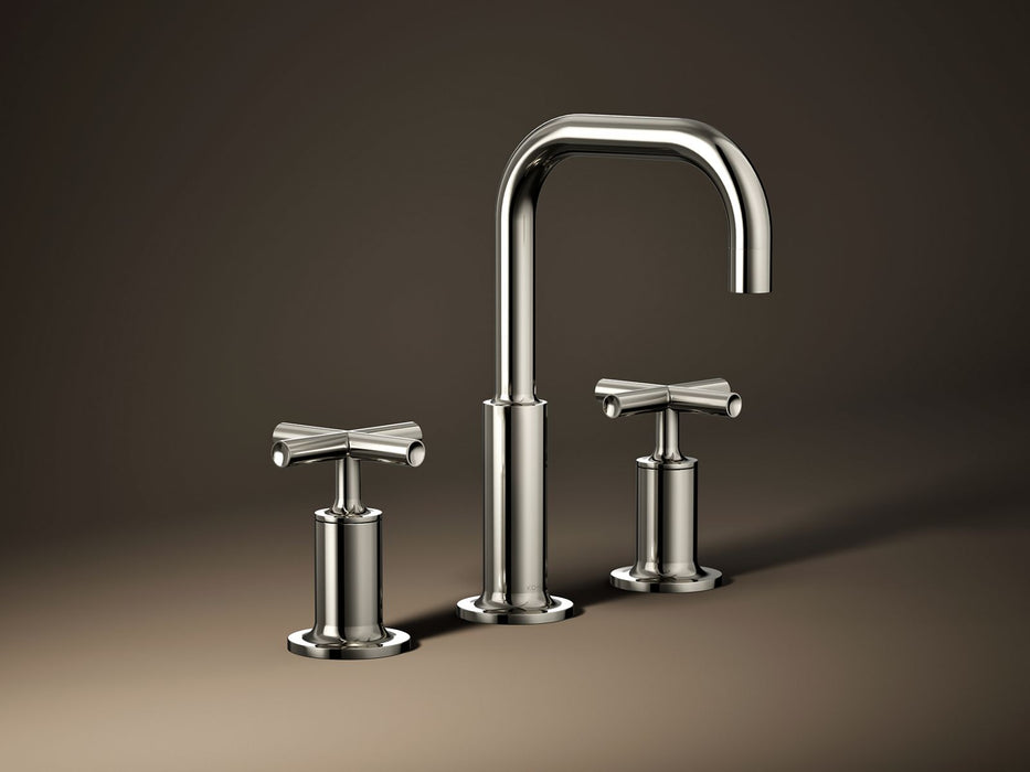 KOHLER K-14406-3 Purist Widespread bathroom sink faucet with Cross handles, 1.2 gpm