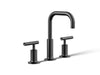KOHLER K-14406-4 Purist Widespread bathroom sink faucet with Lever handles, 1.2 gpm, matte black