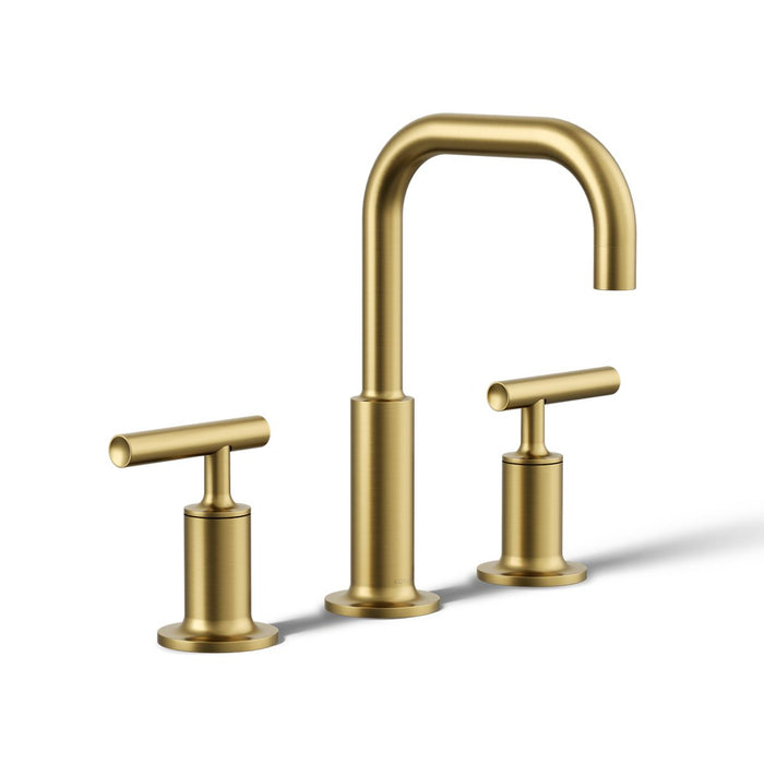 KOHLER K-14406-4 Purist Widespread bathroom sink faucet with Lever handles, 1.2 gpm, vibrant brushed moderne brass - view 3