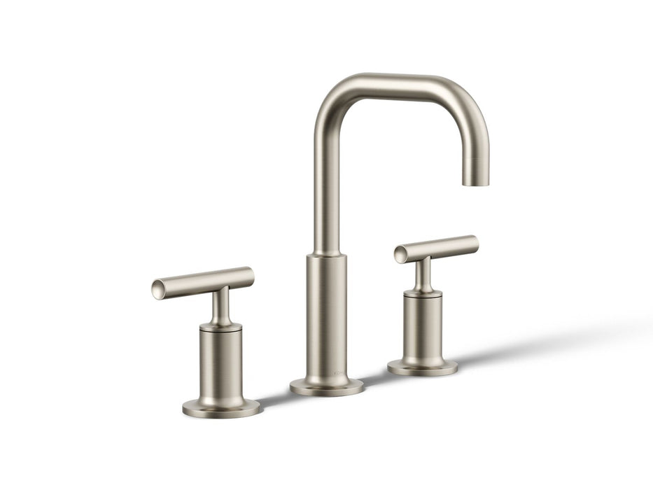 KOHLER K-14406-4 Purist Widespread bathroom sink faucet with Lever handles, 1.2 gpm, vibrant brushed nickel