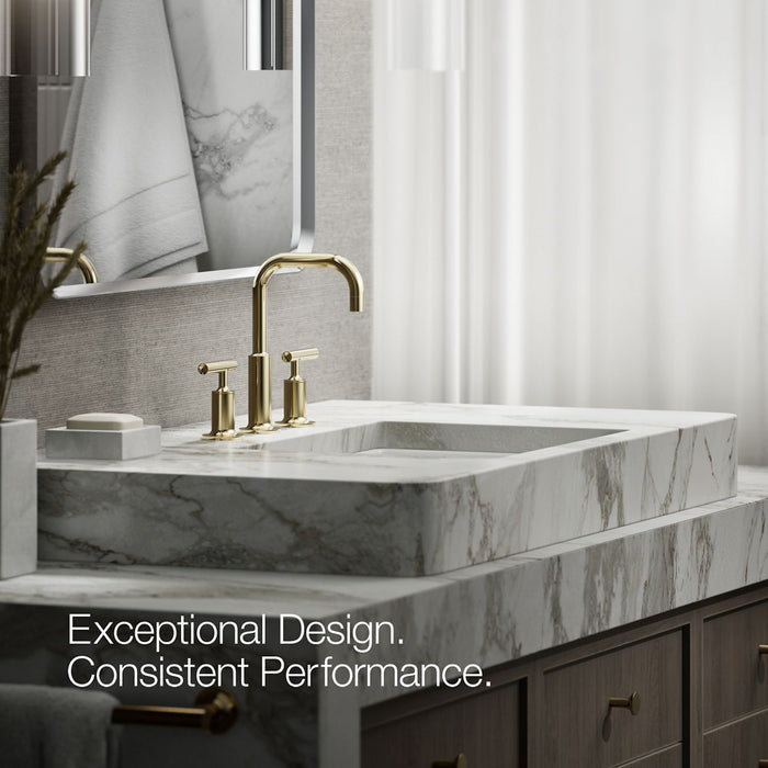 KOHLER K-14406-4 Purist Widespread bathroom sink faucet with Lever handles, 1.2 gpm, vibrant french gold - view 3