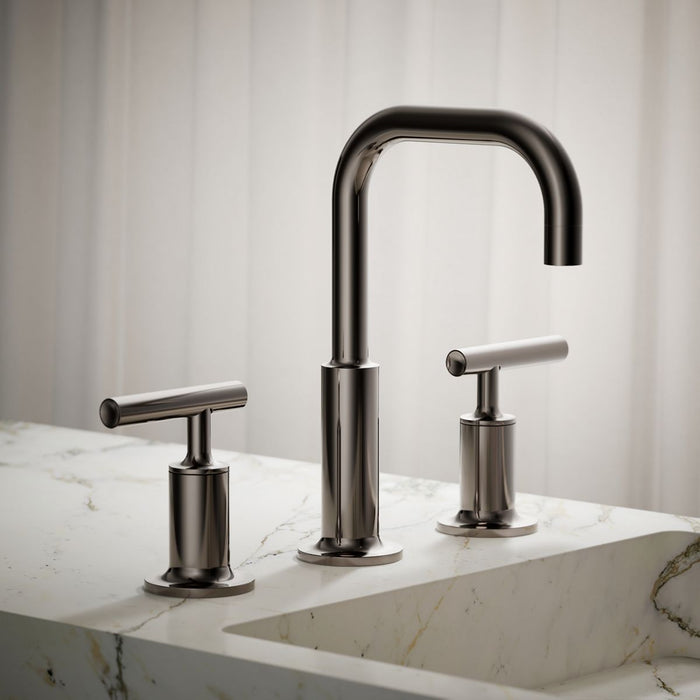 KOHLER K-14406-4 Purist Widespread bathroom sink faucet with Lever handles, 1.2 gpm