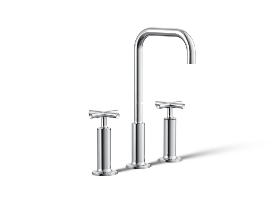 KOHLER K-14408-3 Purist Widespread bathroom sink faucet with Cross handles, 1.2 gpm