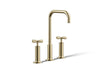 KOHLER K-14408-3 Purist Widespread bathroom sink faucet with Cross handles, 1.2 gpm, vibrant french gold