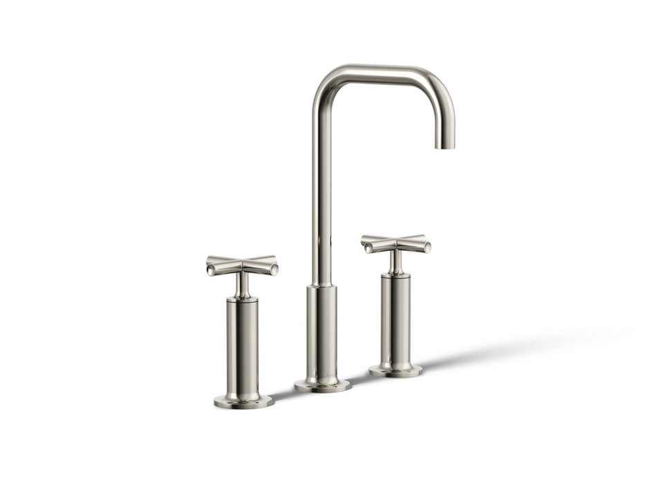 KOHLER K-14408-3 Purist Widespread bathroom sink faucet with Cross handles, 1.2 gpm