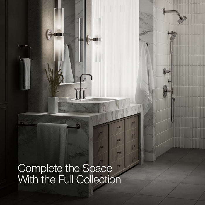 KOHLER K-14408-3 Purist Widespread bathroom sink faucet with Cross handles, 1.2 gpm