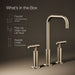 KOHLER K-14408-4 Purist Widespread bathroom sink faucet with Lever handles, 1.2 gpm, vibrant brushed bronze - view 5