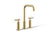 KOHLER K-14408-4 Purist Widespread bathroom sink faucet with Lever handles, 1.2 gpm, vibrant brushed moderne brass
