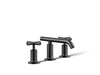KOHLER K-14410-3 Purist Widespread bathroom sink faucet with Cross handles, 1.2 gpm, matte black