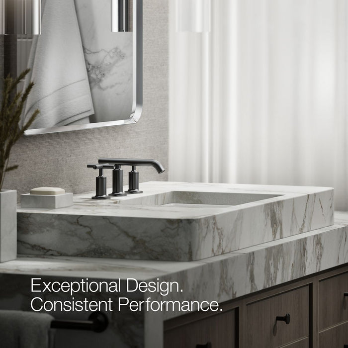 KOHLER K-14410-3 Purist Widespread bathroom sink faucet with Cross handles, 1.2 gpm, matte black - view 3