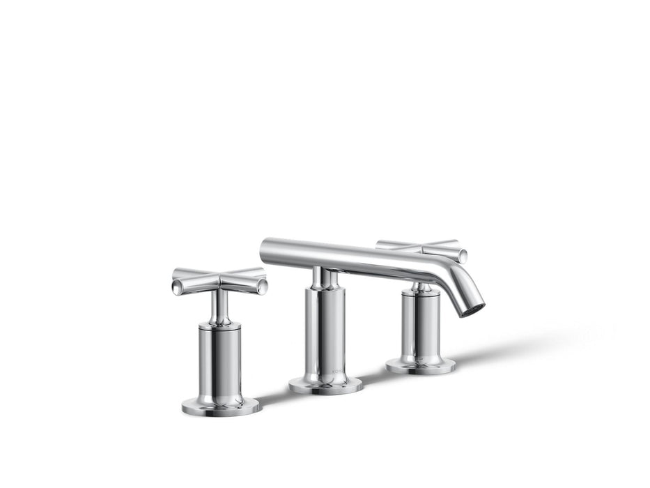 KOHLER K-14410-3 Purist Widespread bathroom sink faucet with Cross handles, 1.2 gpm, polished chrome