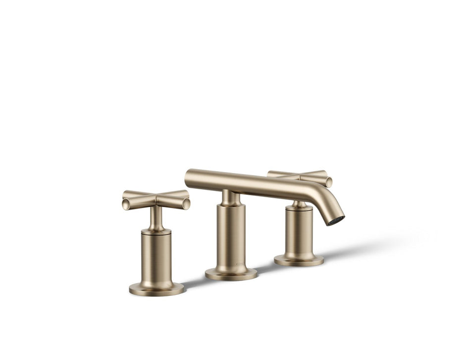 KOHLER K-14410-3 Purist Widespread bathroom sink faucet with Cross handles, 1.2 gpm, vibrant brushed bronze