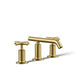 KOHLER K-14410-3 Purist Widespread bathroom sink faucet with Cross handles, 1.2 gpm, vibrant brushed moderne brass