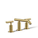 KOHLER K-14410-4 Purist Widespread bathroom sink faucet with Lever handles, 1.2 gpm, vibrant brushed moderne brass